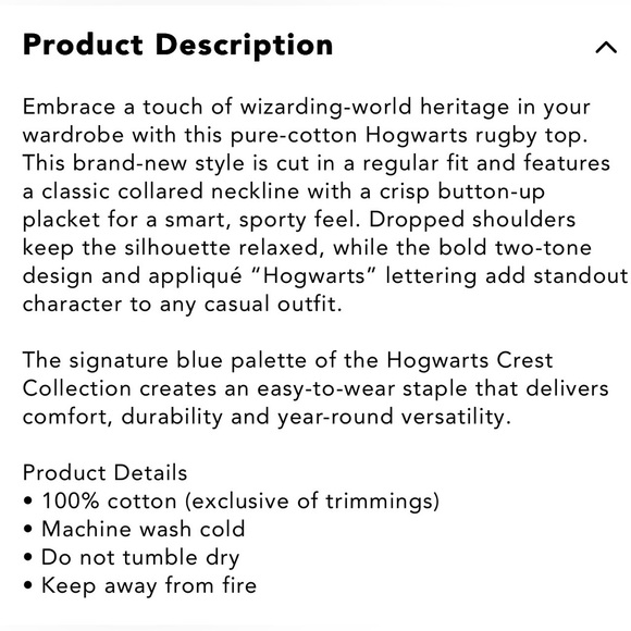 Wizarding World Hogwarts crest Rugby Pullover - Navy & Cream Stripe - Picture 4 of 9